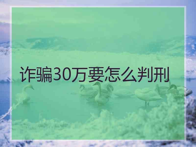 诈骗30万要怎么判刑