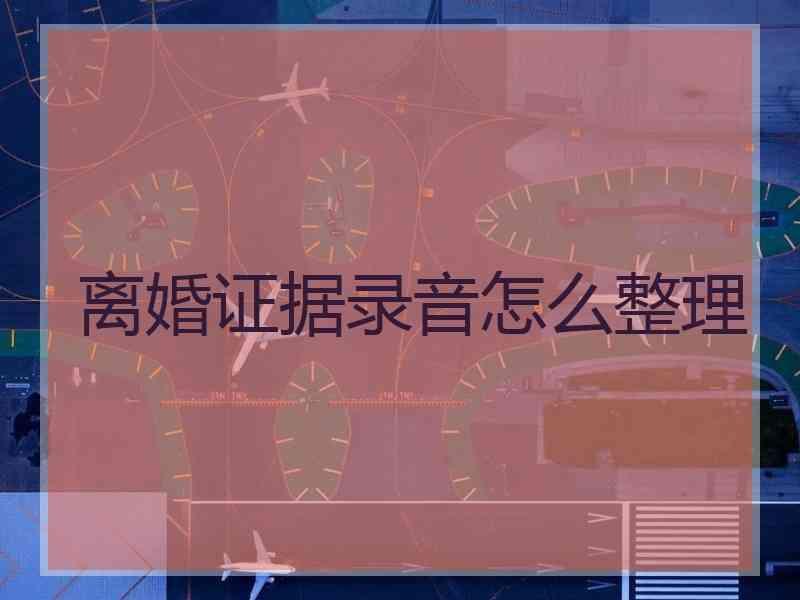 离婚证据录音怎么整理