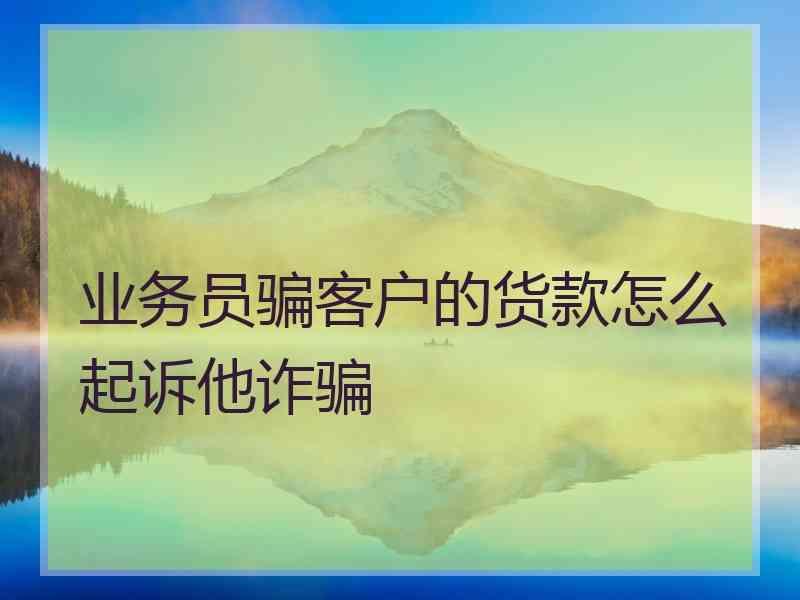 业务员骗客户的货款怎么起诉他诈骗