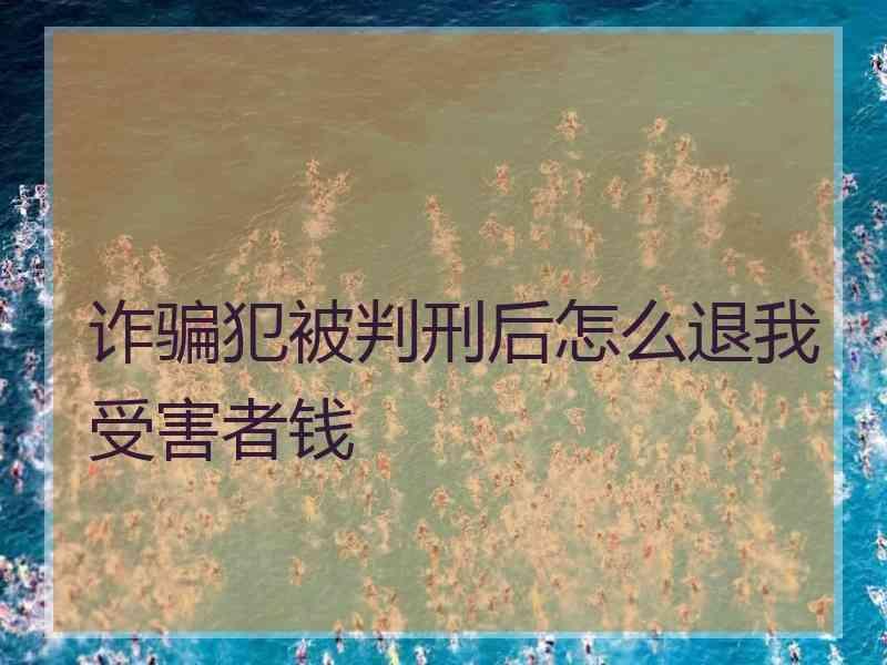 诈骗犯被判刑后怎么退我受害者钱