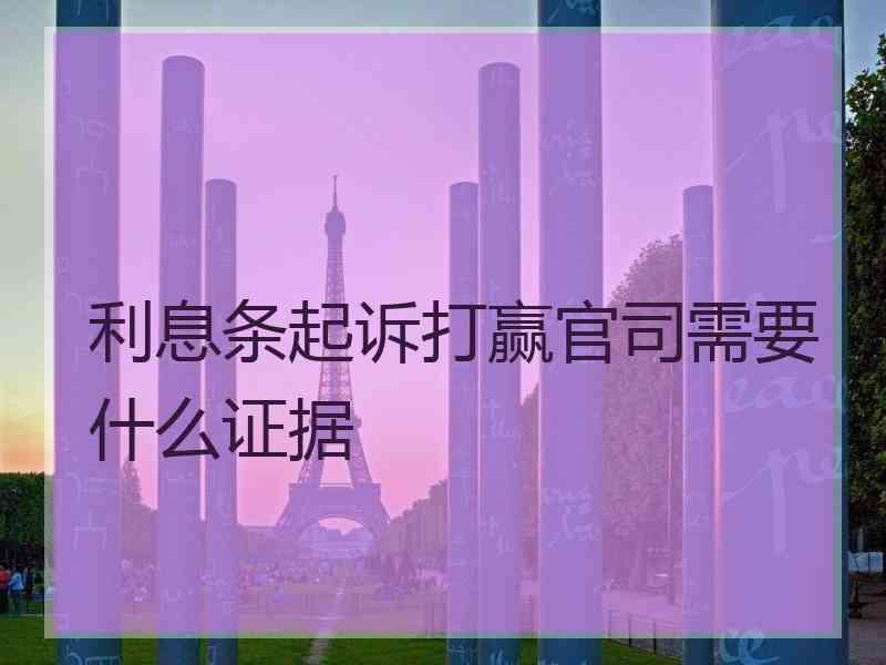 利息条起诉打赢官司需要什么证据