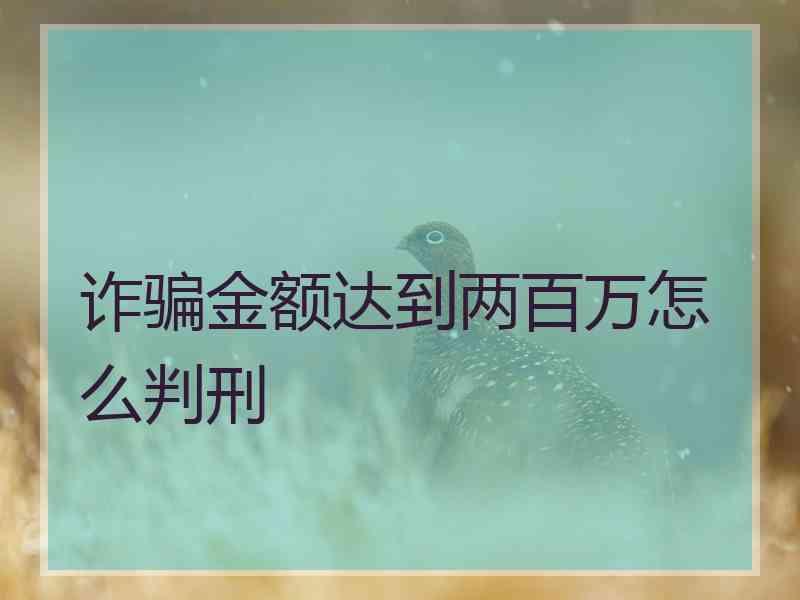 诈骗金额达到两百万怎么判刑