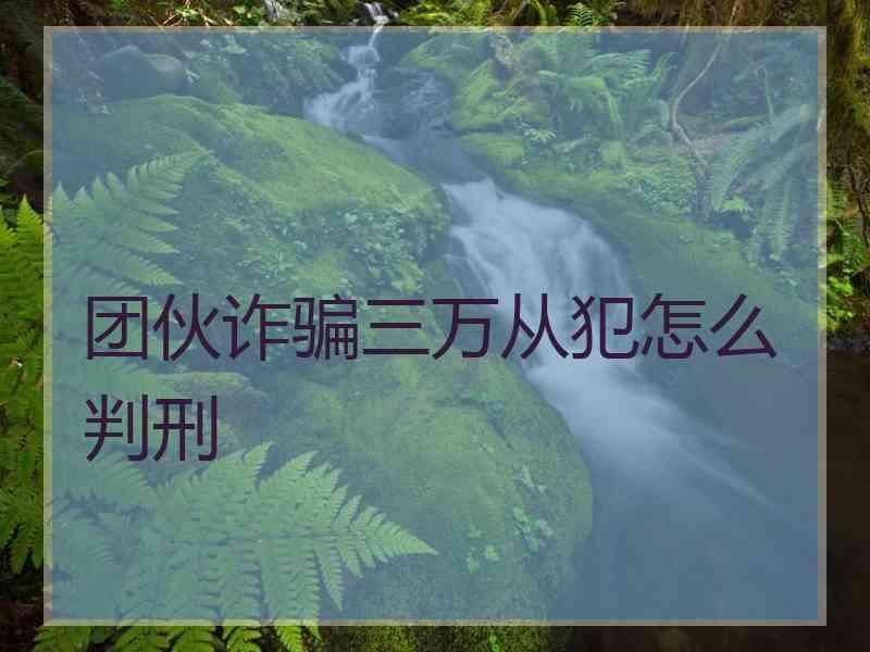 团伙诈骗三万从犯怎么判刑