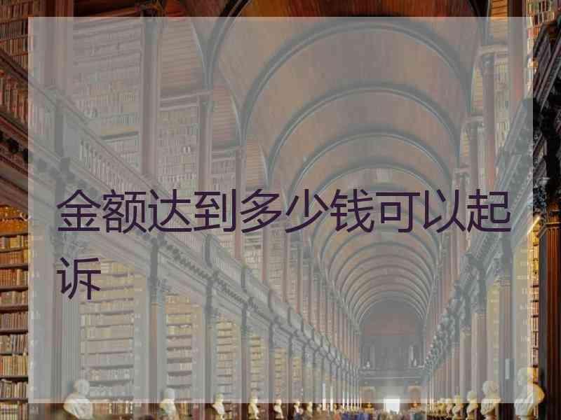 金额达到多少钱可以起诉