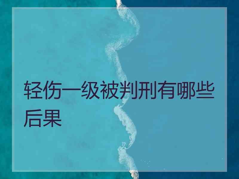 轻伤一级被判刑有哪些后果