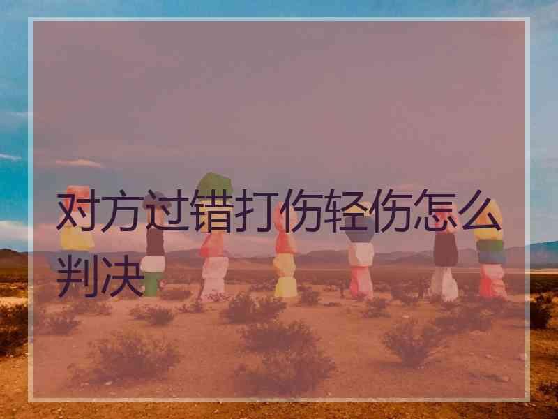 对方过错打伤轻伤怎么判决