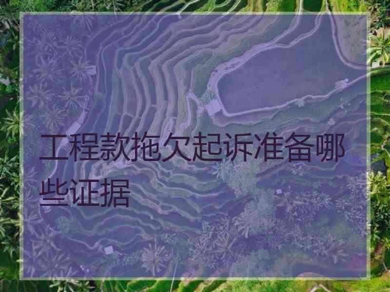 工程款拖欠起诉准备哪些证据
