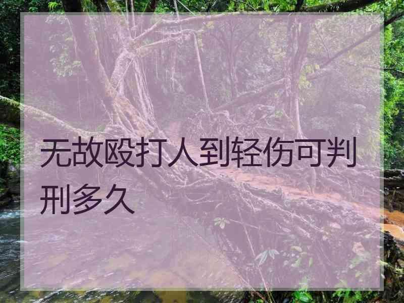 无故殴打人到轻伤可判刑多久