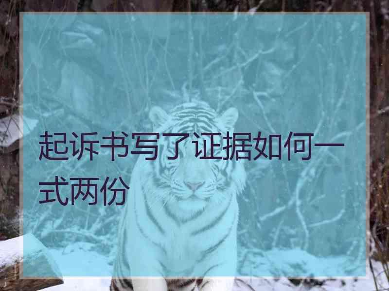 起诉书写了证据如何一式两份