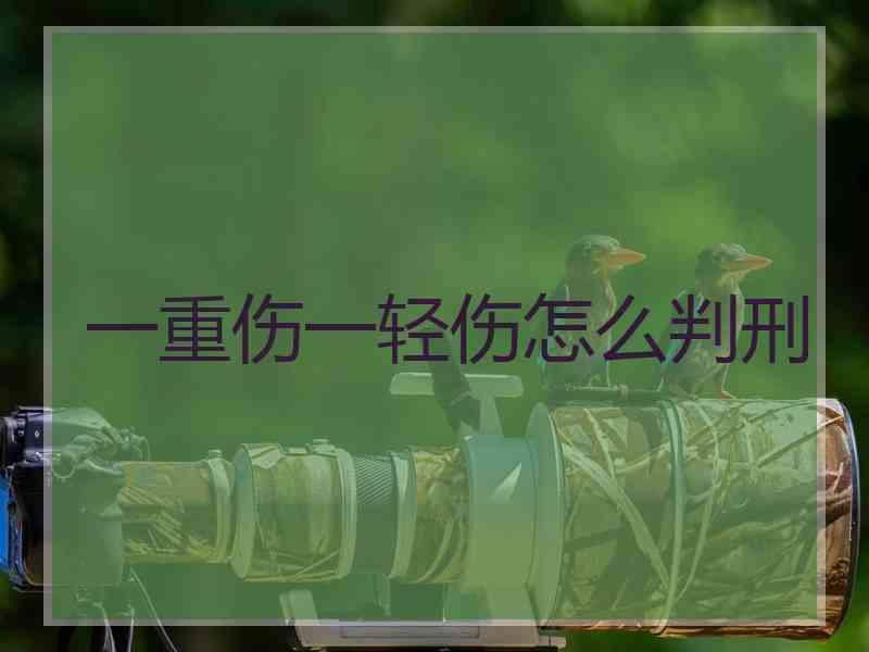 一重伤一轻伤怎么判刑