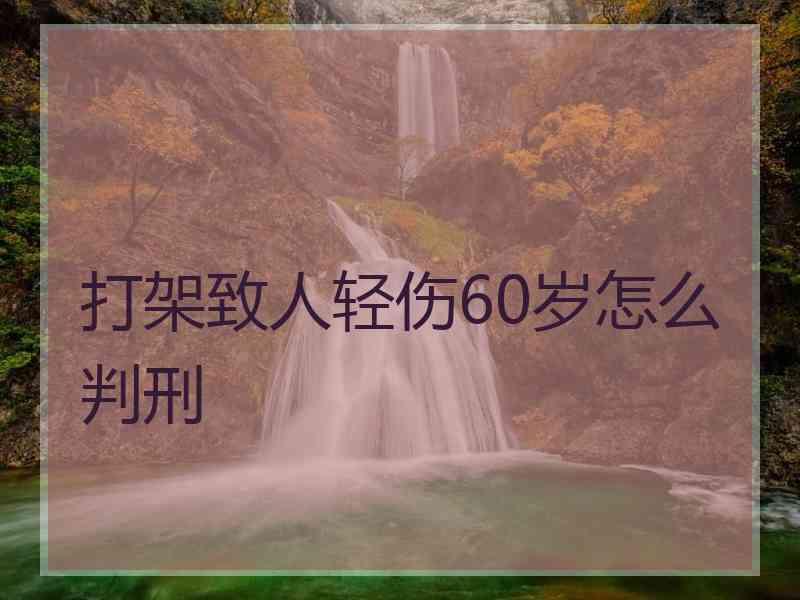 打架致人轻伤60岁怎么判刑