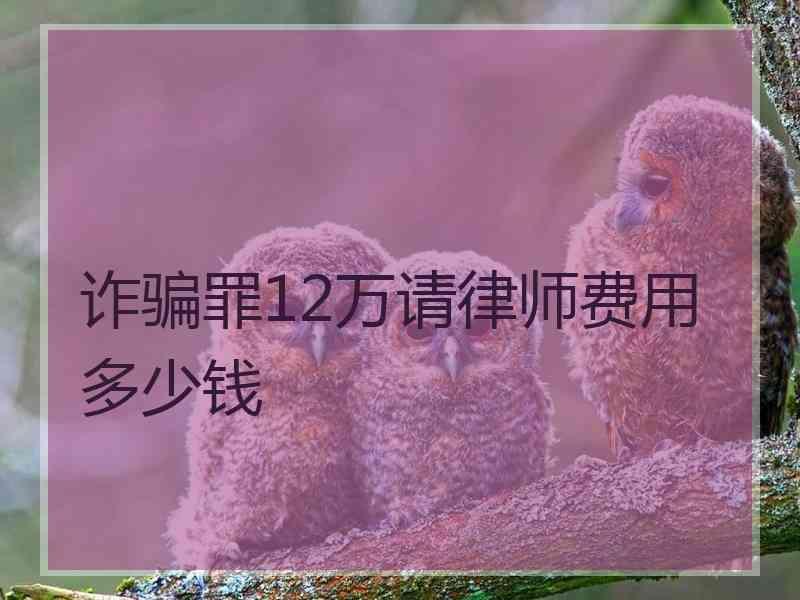 诈骗罪12万请律师费用多少钱