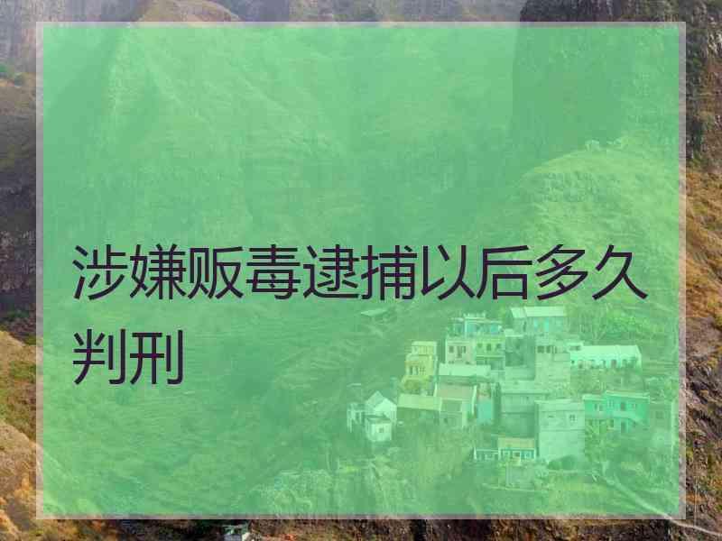 涉嫌贩毒逮捕以后多久判刑