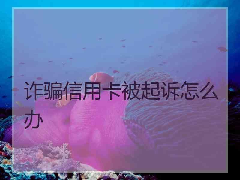 诈骗信用卡被起诉怎么办