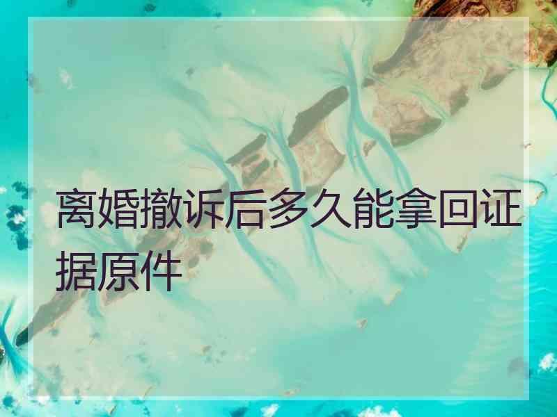 离婚撤诉后多久能拿回证据原件