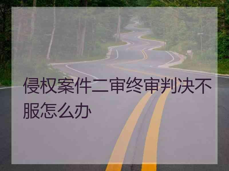 侵权案件二审终审判决不服怎么办