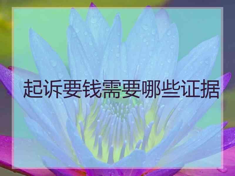 起诉要钱需要哪些证据