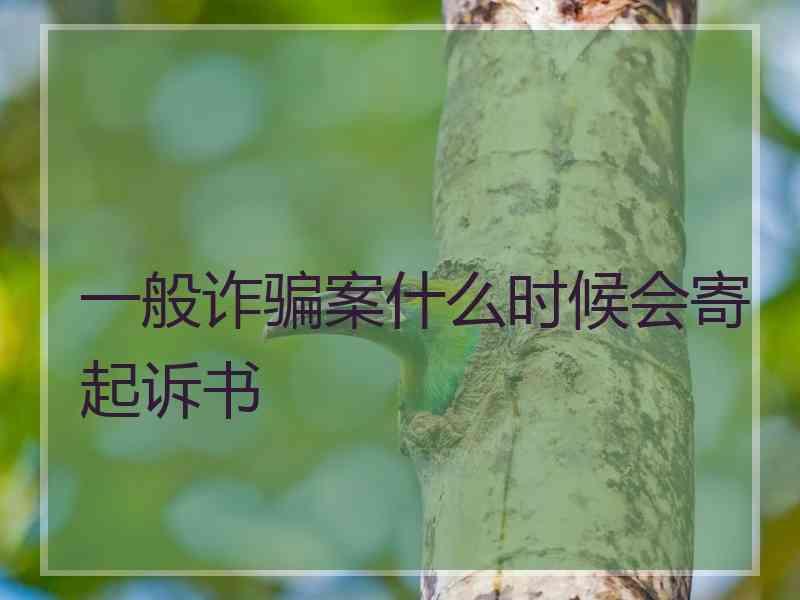 一般诈骗案什么时候会寄起诉书