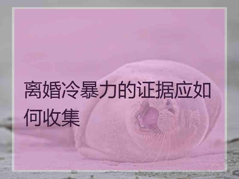 离婚冷暴力的证据应如何收集