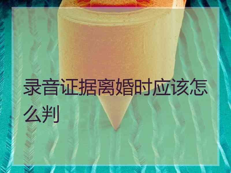 录音证据离婚时应该怎么判