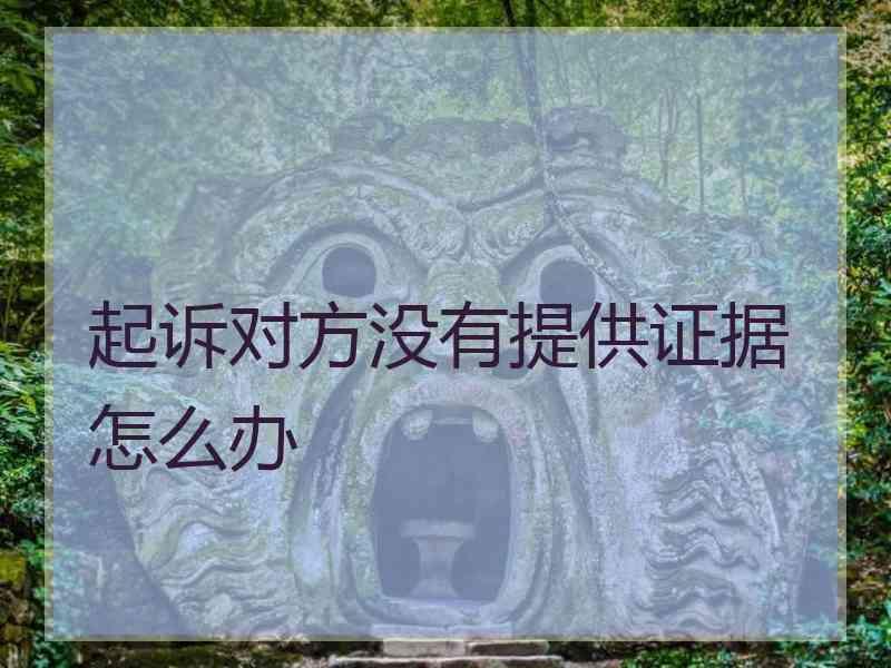 起诉对方没有提供证据怎么办
