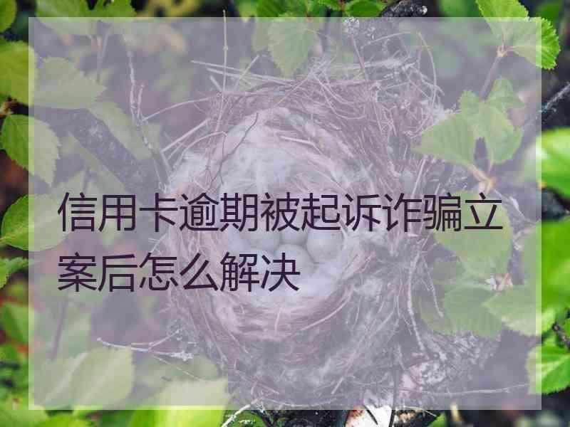 信用卡逾期被起诉诈骗立案后怎么解决