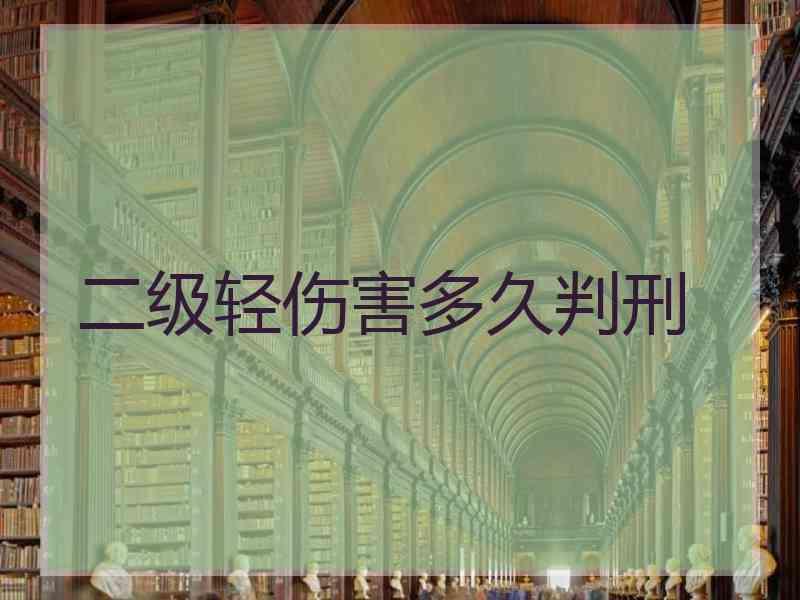 二级轻伤害多久判刑