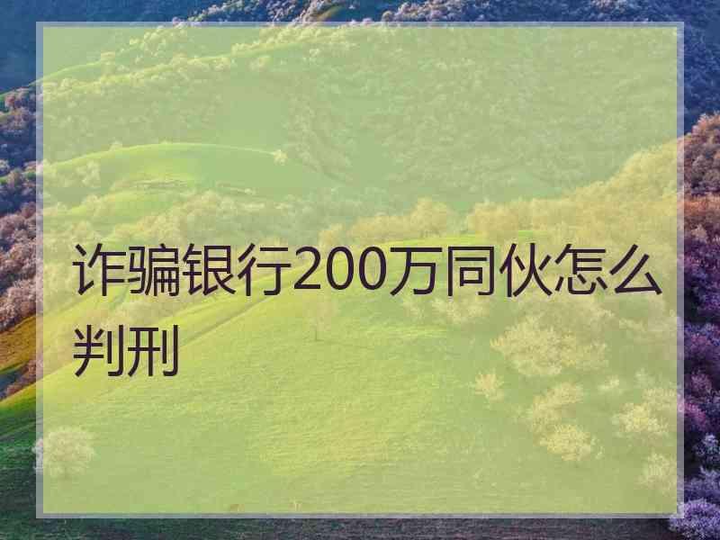 诈骗银行200万同伙怎么判刑