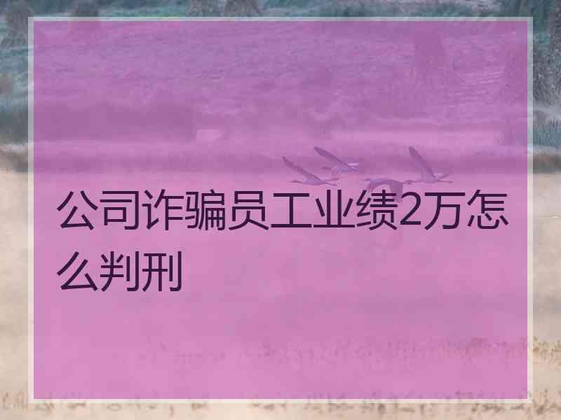 公司诈骗员工业绩2万怎么判刑