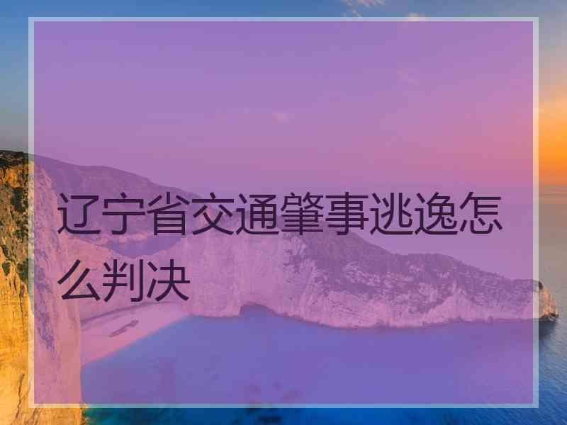 辽宁省交通肇事逃逸怎么判决