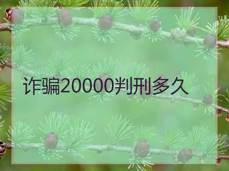 诈骗20000判刑多久