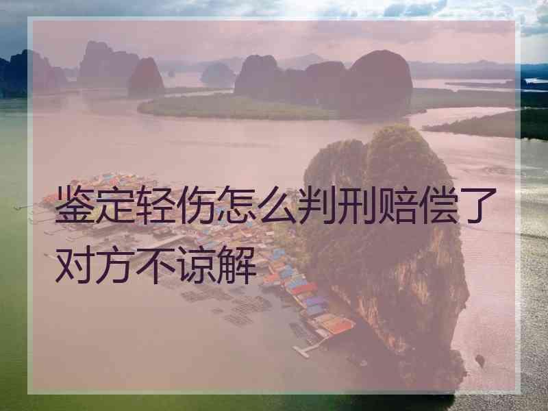 鉴定轻伤怎么判刑赔偿了对方不谅解