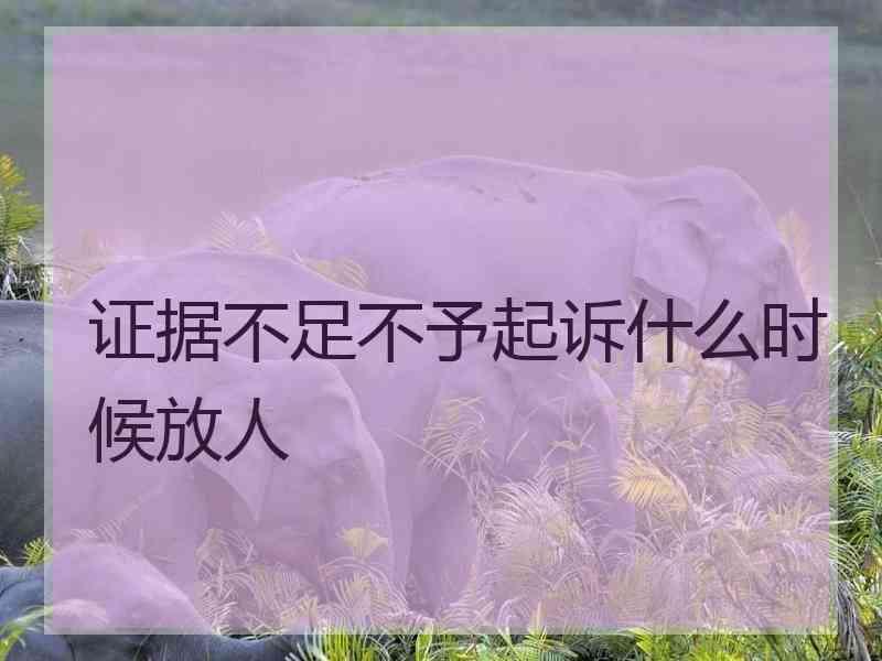 证据不足不予起诉什么时候放人