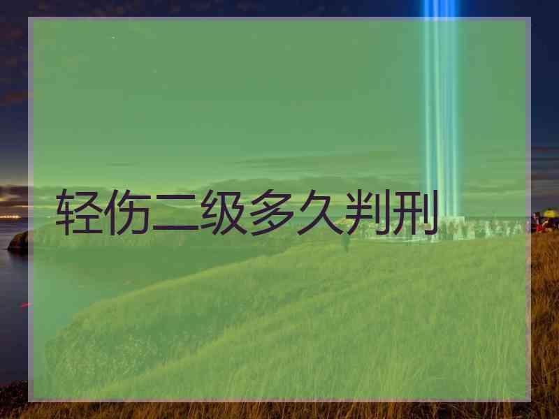 轻伤二级多久判刑