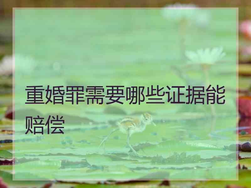 重婚罪需要哪些证据能赔偿