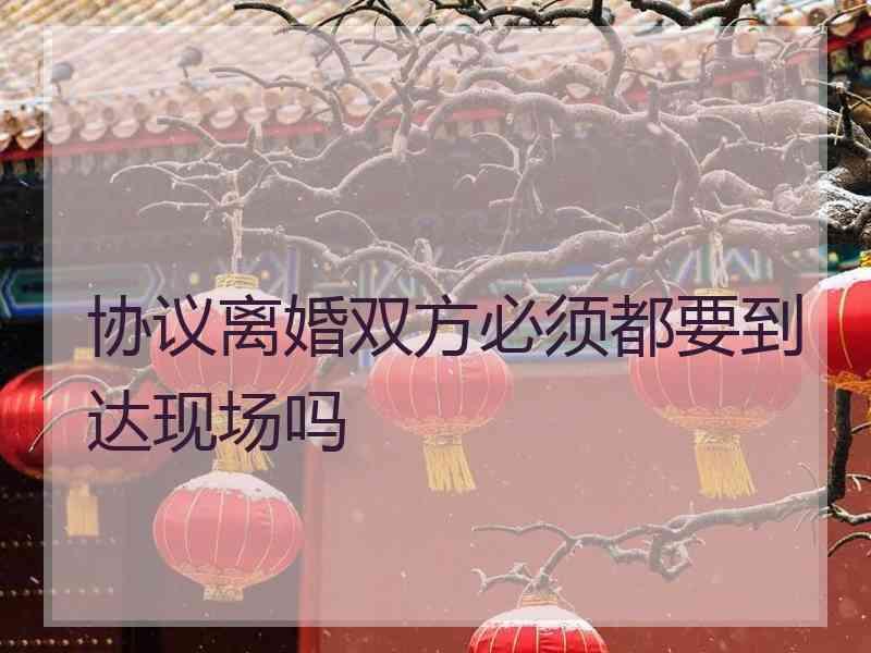 协议离婚双方必须都要到达现场吗