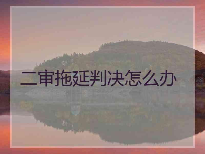 二审拖延判决怎么办