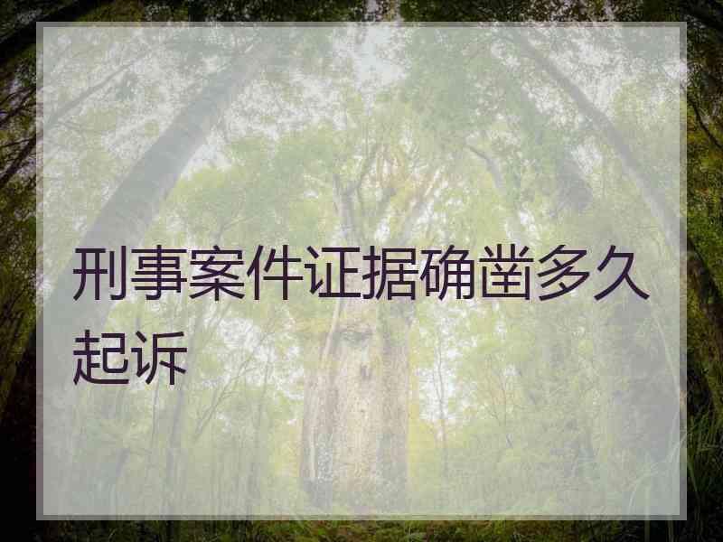 刑事案件证据确凿多久起诉