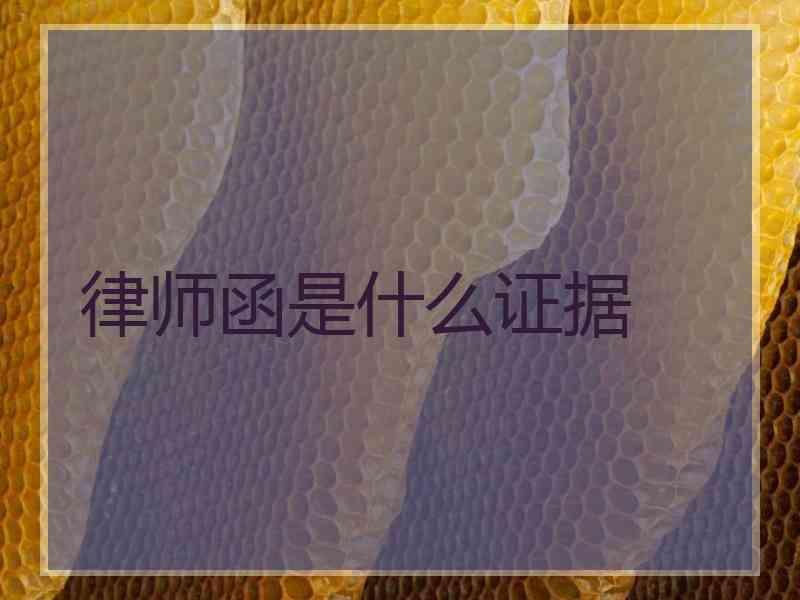 律师函是什么证据