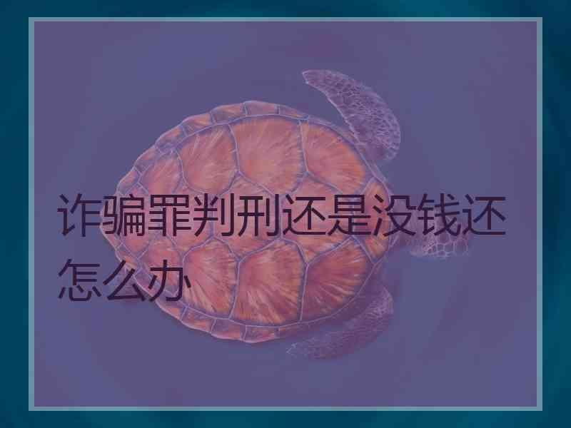 诈骗罪判刑还是没钱还怎么办