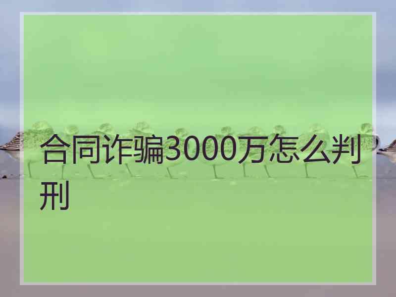 合同诈骗3000万怎么判刑