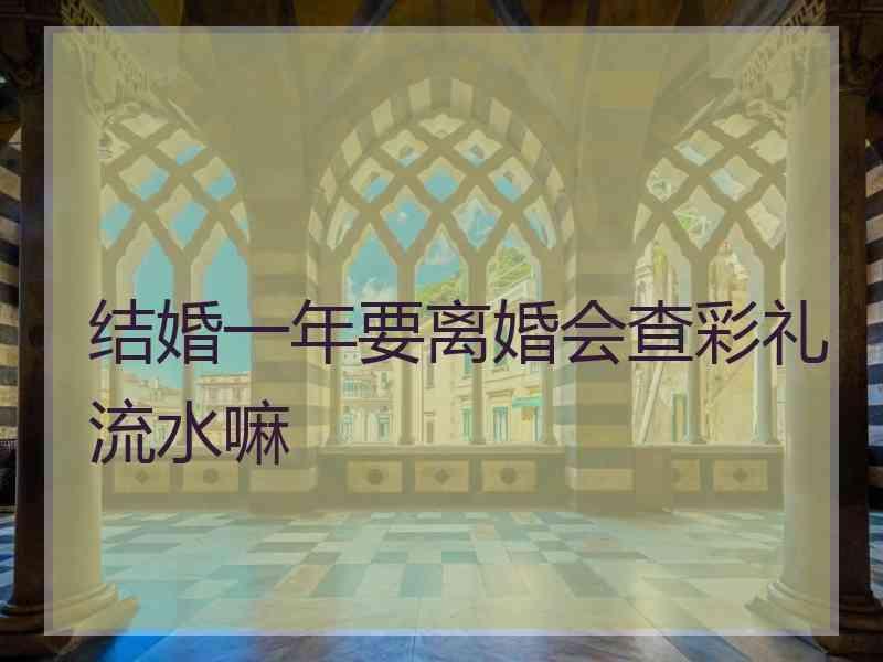 结婚一年要离婚会查彩礼流水嘛