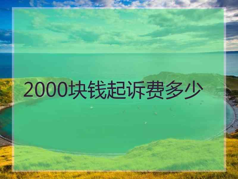 2000块钱起诉费多少