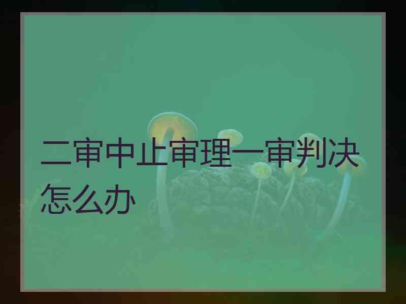 二审中止审理一审判决怎么办