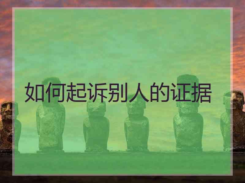 如何起诉别人的证据