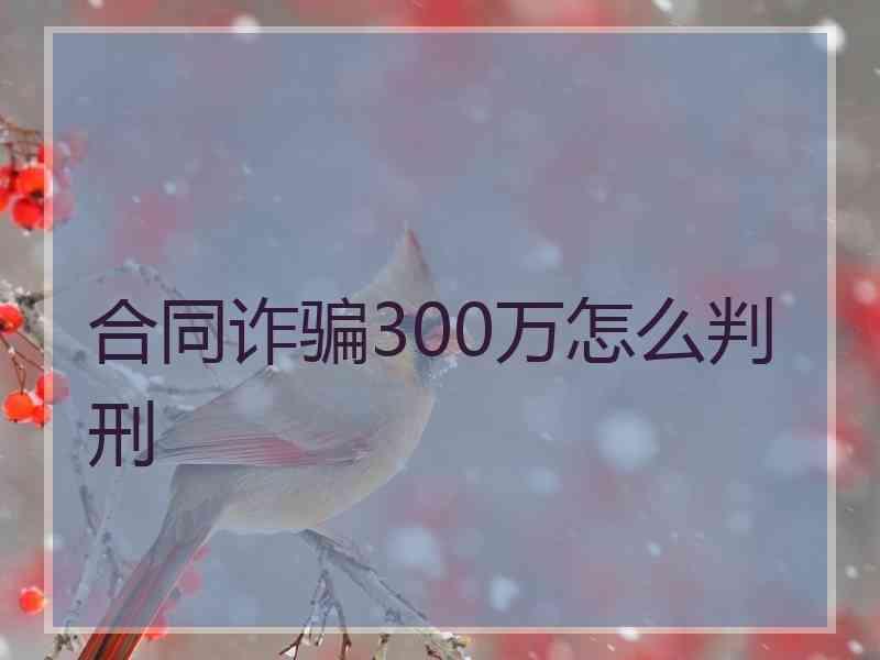 合同诈骗300万怎么判刑