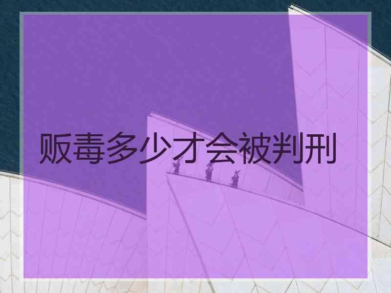 贩毒多少才会被判刑