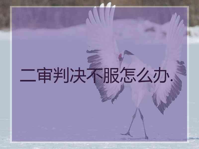 二审判决不服怎么办.