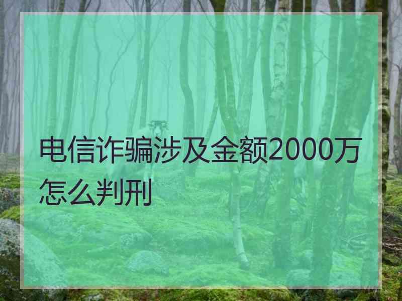 电信诈骗涉及金额2000万怎么判刑