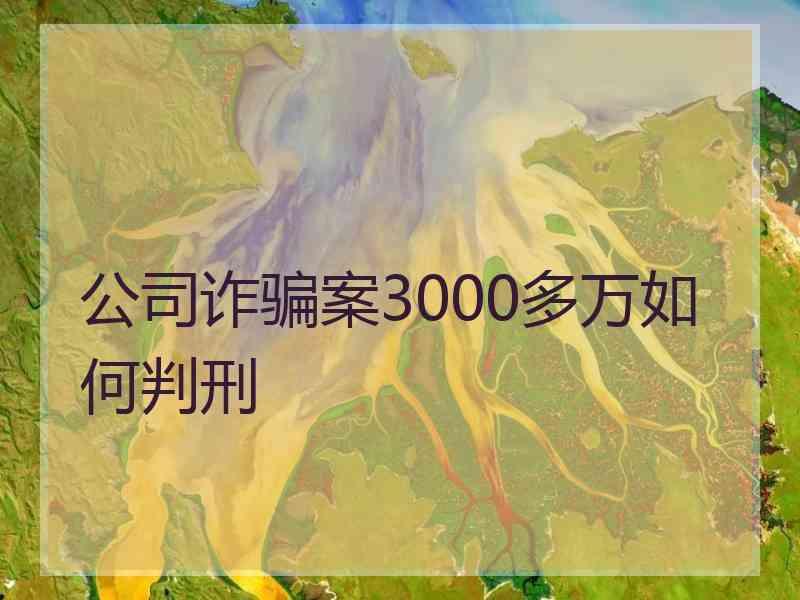 公司诈骗案3000多万如何判刑